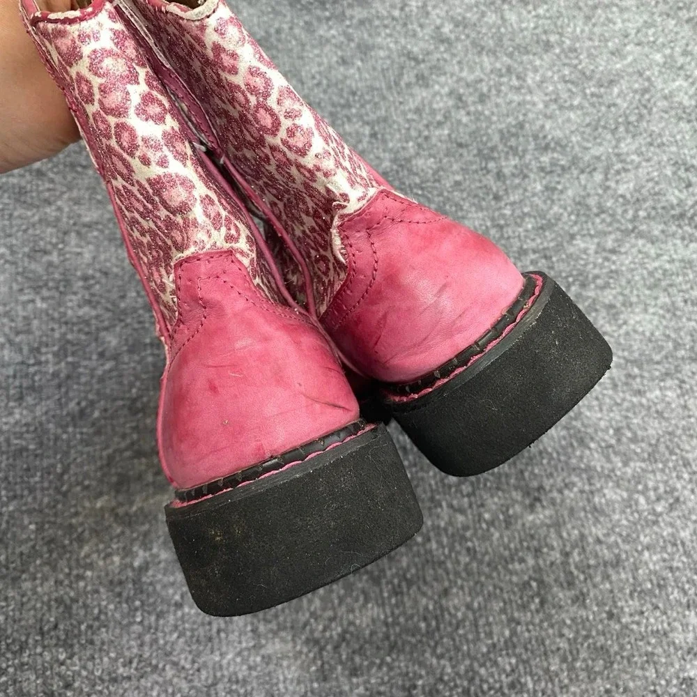 ROPER KIDS PINK LEOPARD ANIMAL PRINT GLITTER BOOTS WESTERN COUNTRY RODEO COWGIRL